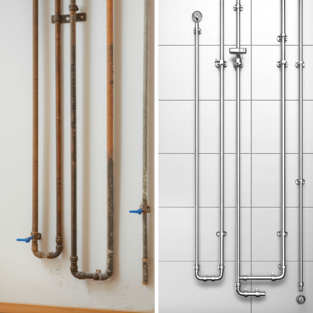 Bathroom plumbing renovation